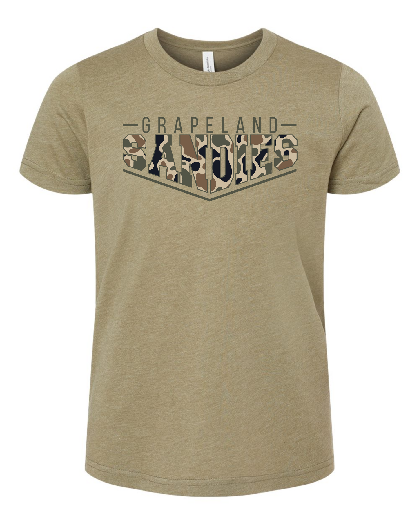 Pointed Camo Spirit Graphic Tee - Multi School and Custom