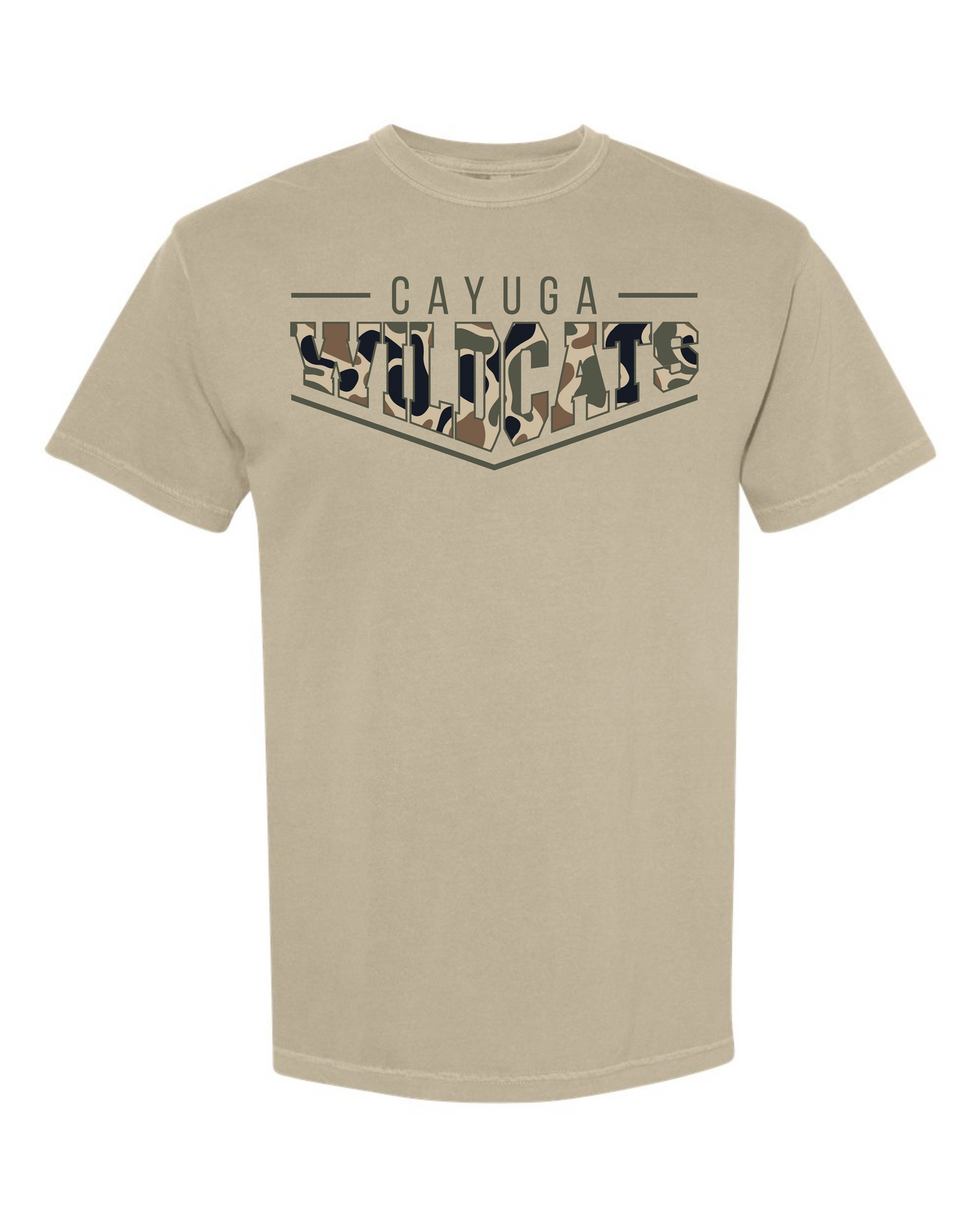 Pointed Camo Spirt Graphic Tee - Cayuga