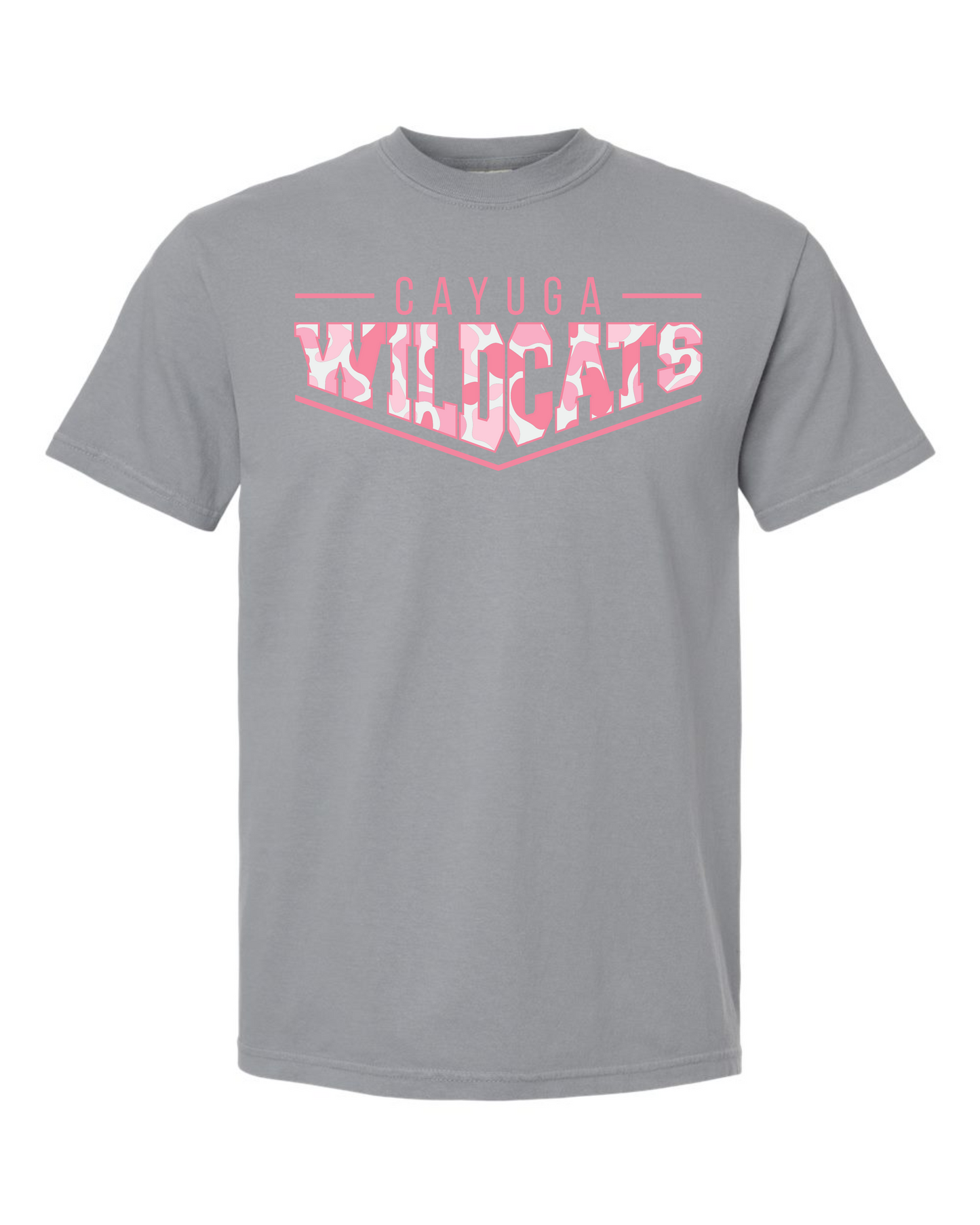 Pink Pointed Camo Spirit Graphic Tee - Multi School and Custom