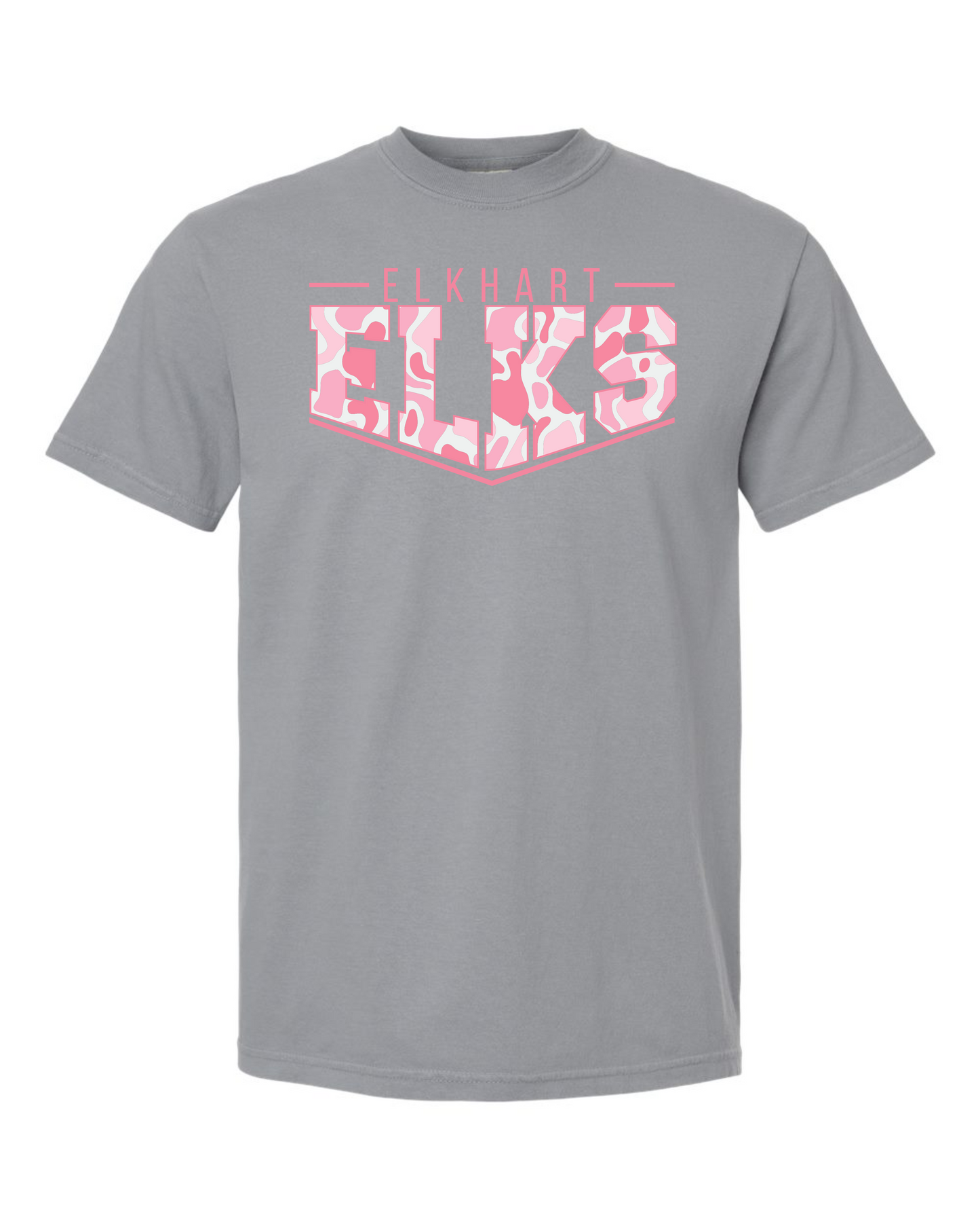 Pink Pointed Camo Spirit Graphic Tee - Multi School and Custom