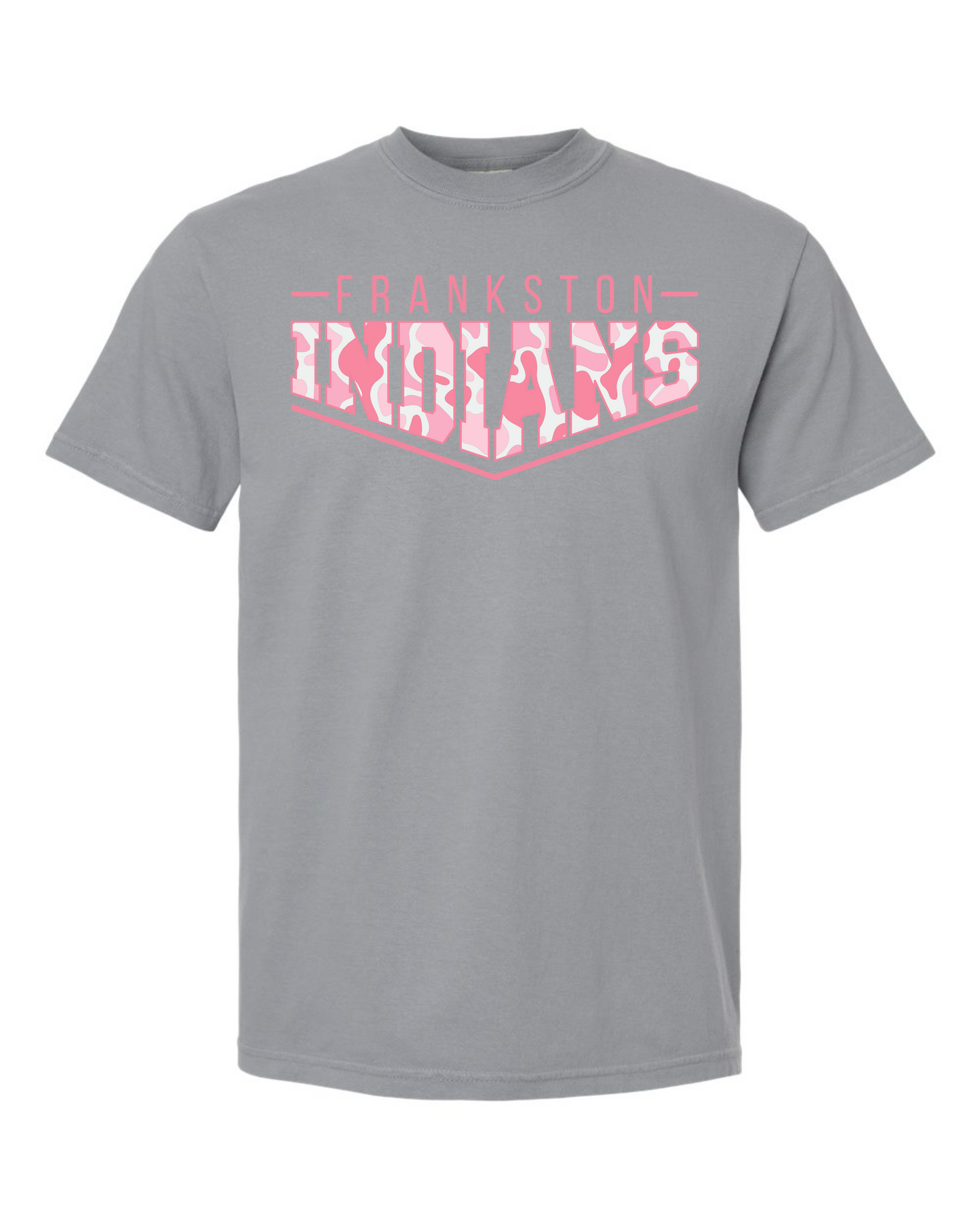 Pink Pointed Camo Spirit Graphic Tee - Multi School and Custom