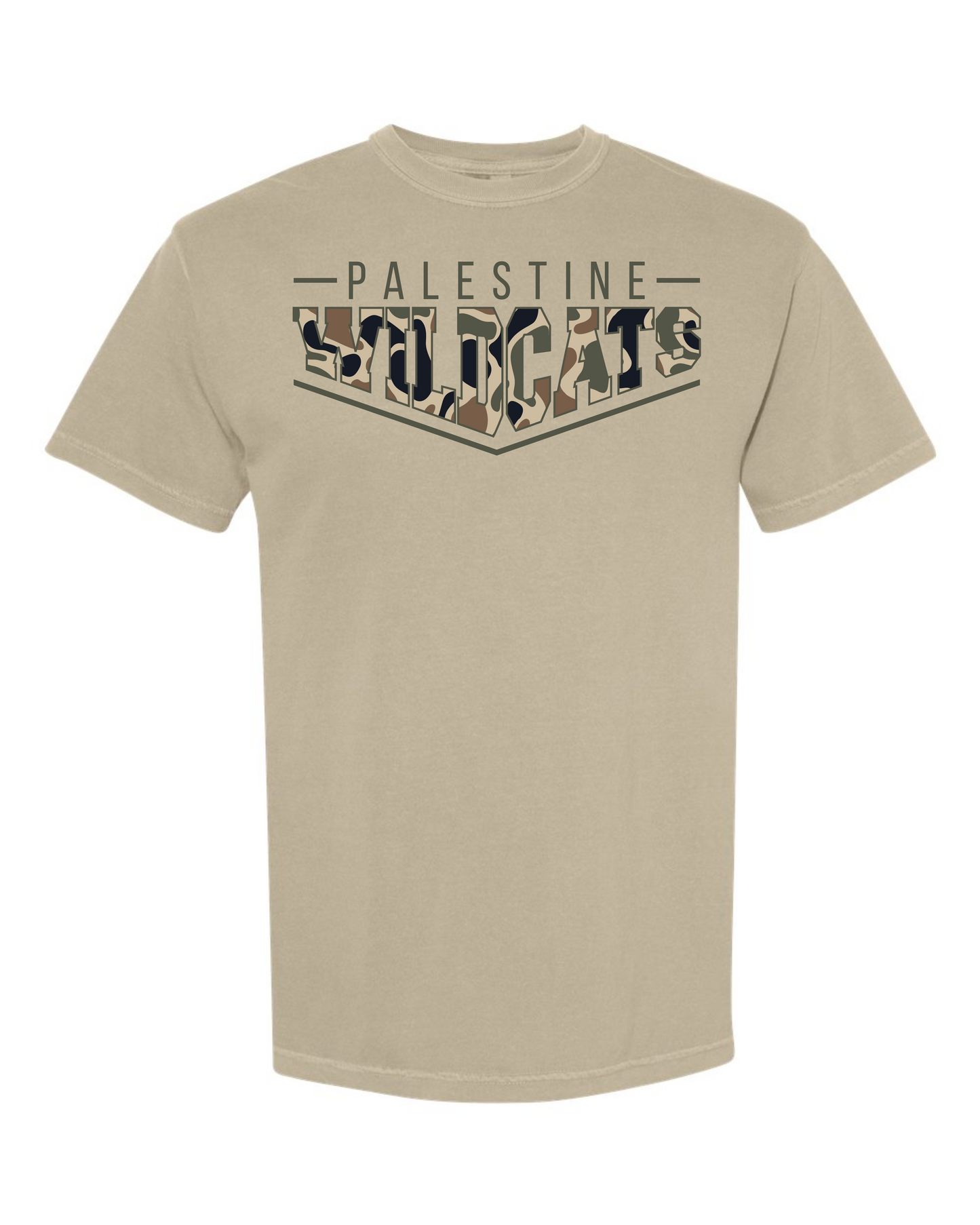 Pointed Camo Spirit Graphic Tee - Multi School and Custom