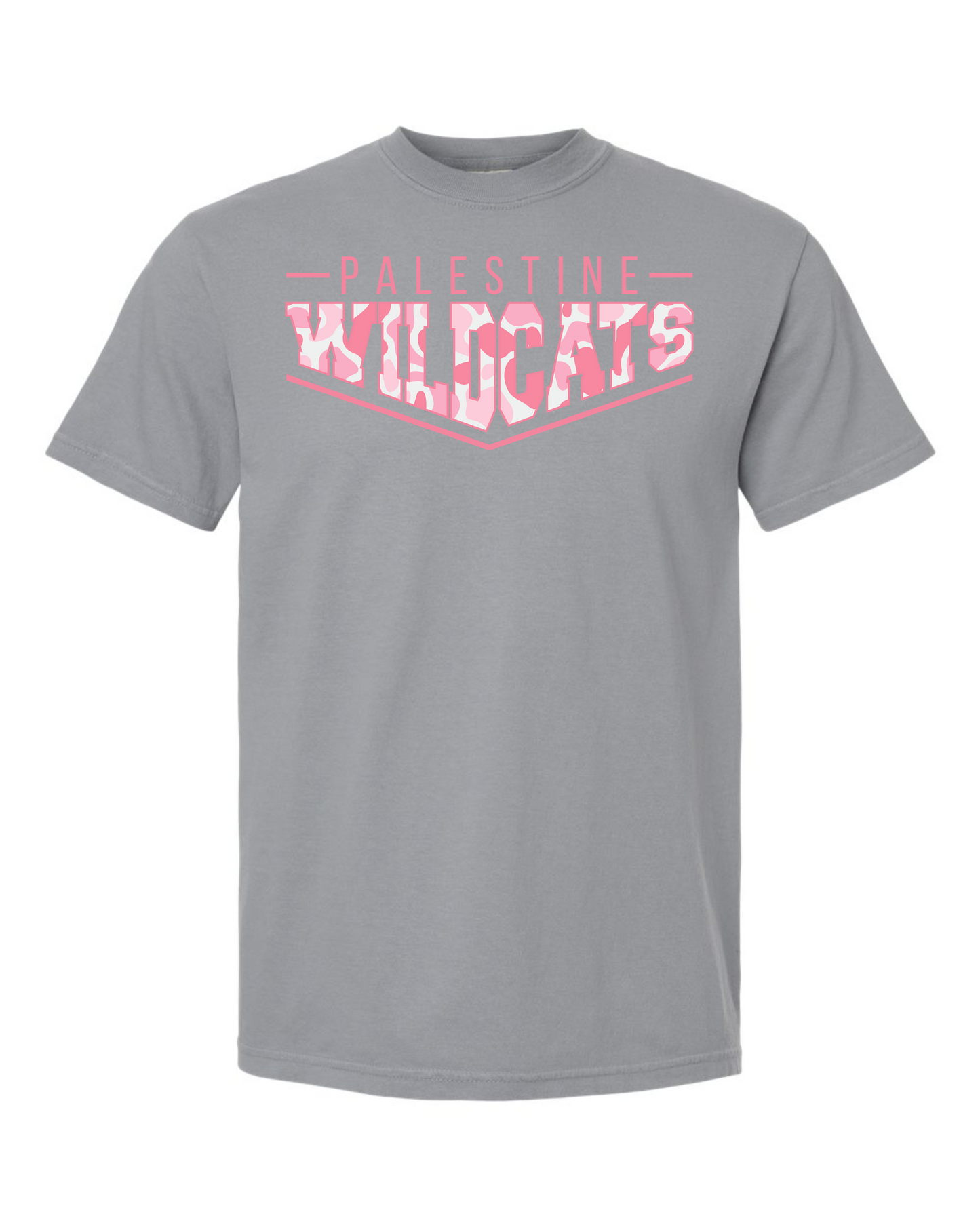 Pink Pointed Camo Spirit Graphic Tee - Multi School and Custom