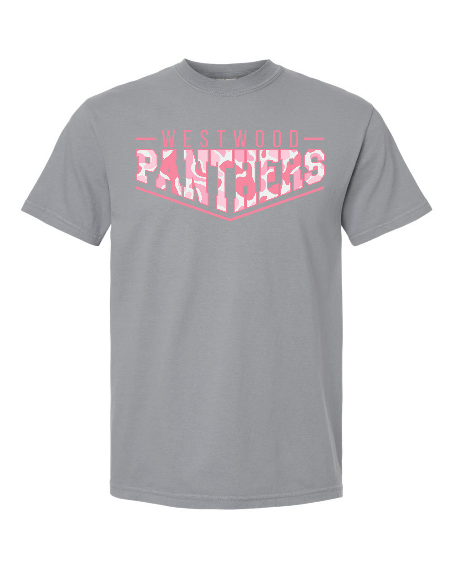 Pink Pointed Camo Spirit Graphic Tee - Multi School and Custom