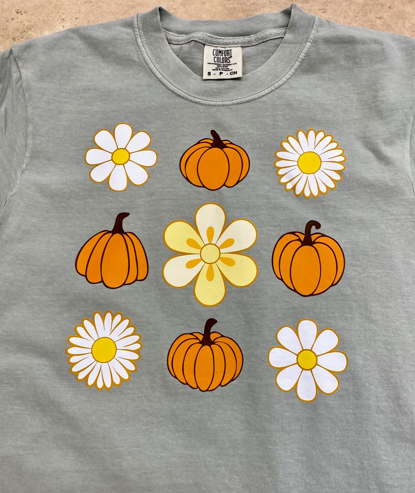 Pumpkin and Flower T-Shirt Design