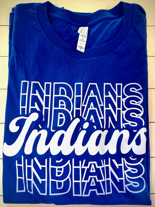 Frankston Indians Retro Repeating (white) Spirit Tee