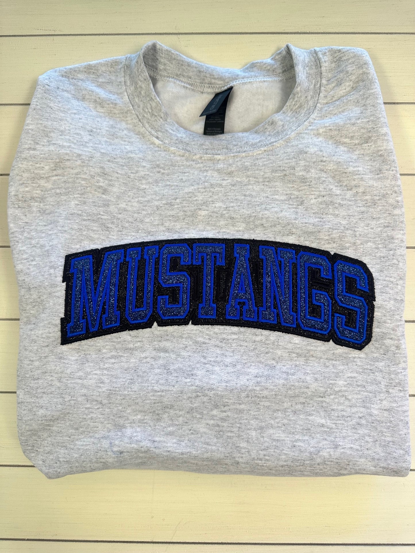 Slocum Mustangs Glitter Embroidered Sweatshirt