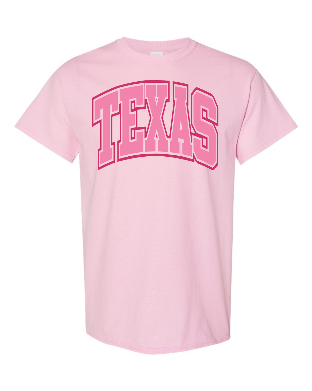 Pink Athletic Texas Curved - Graphic Tee
