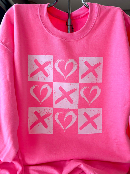 Tic Tac Toe - Valentine Graphic Sweatshirt