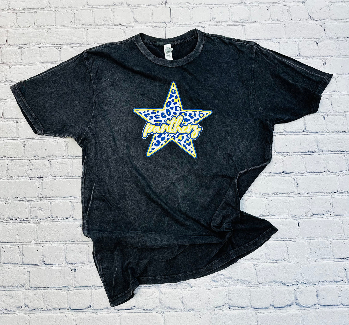 Yellow & Blue Panthers Leopard Star Spirit Graphic Tee
