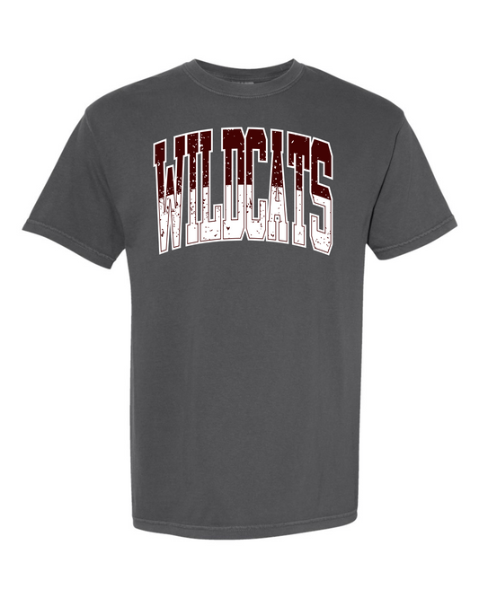Two Tone Curved Wildcats Graphic Tee