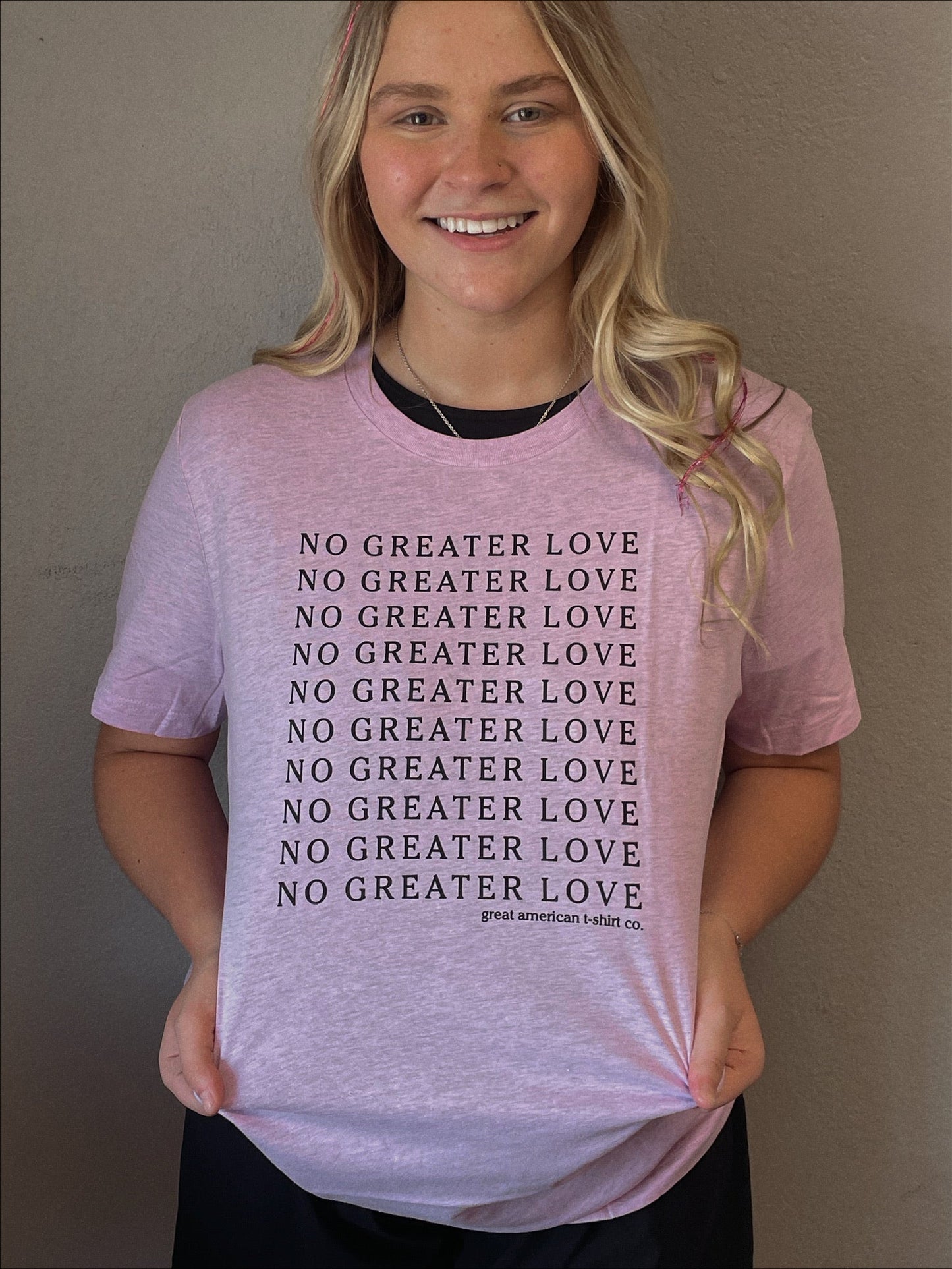 Lilac No Greater Love Graphic Tee