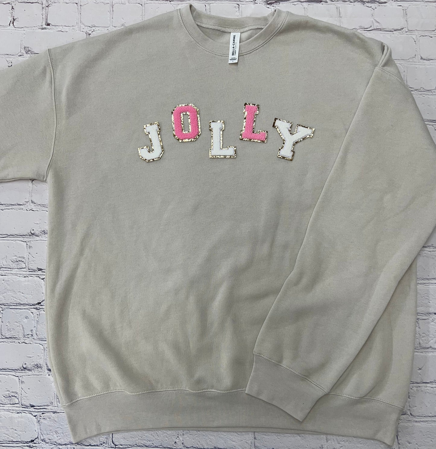 Jolly Letter Patch Graphic Sweatshirt