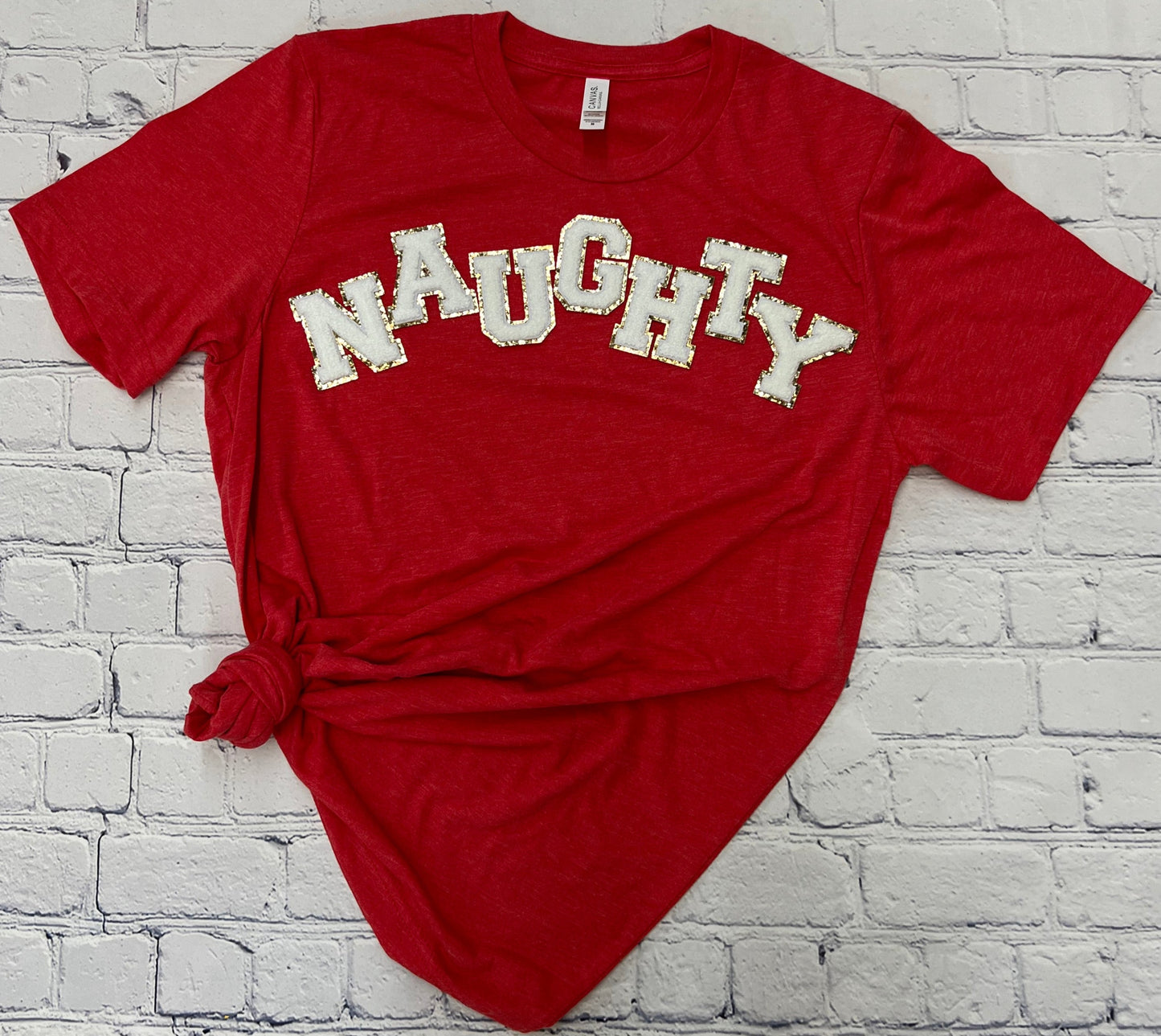 Naughty/Nice Letter Patch Graphic Tee