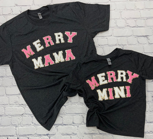 Merry Mini Letter Patch Graphic Tee