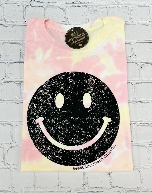 Smiley Face Sunset Tie Dye Graphic Tee
