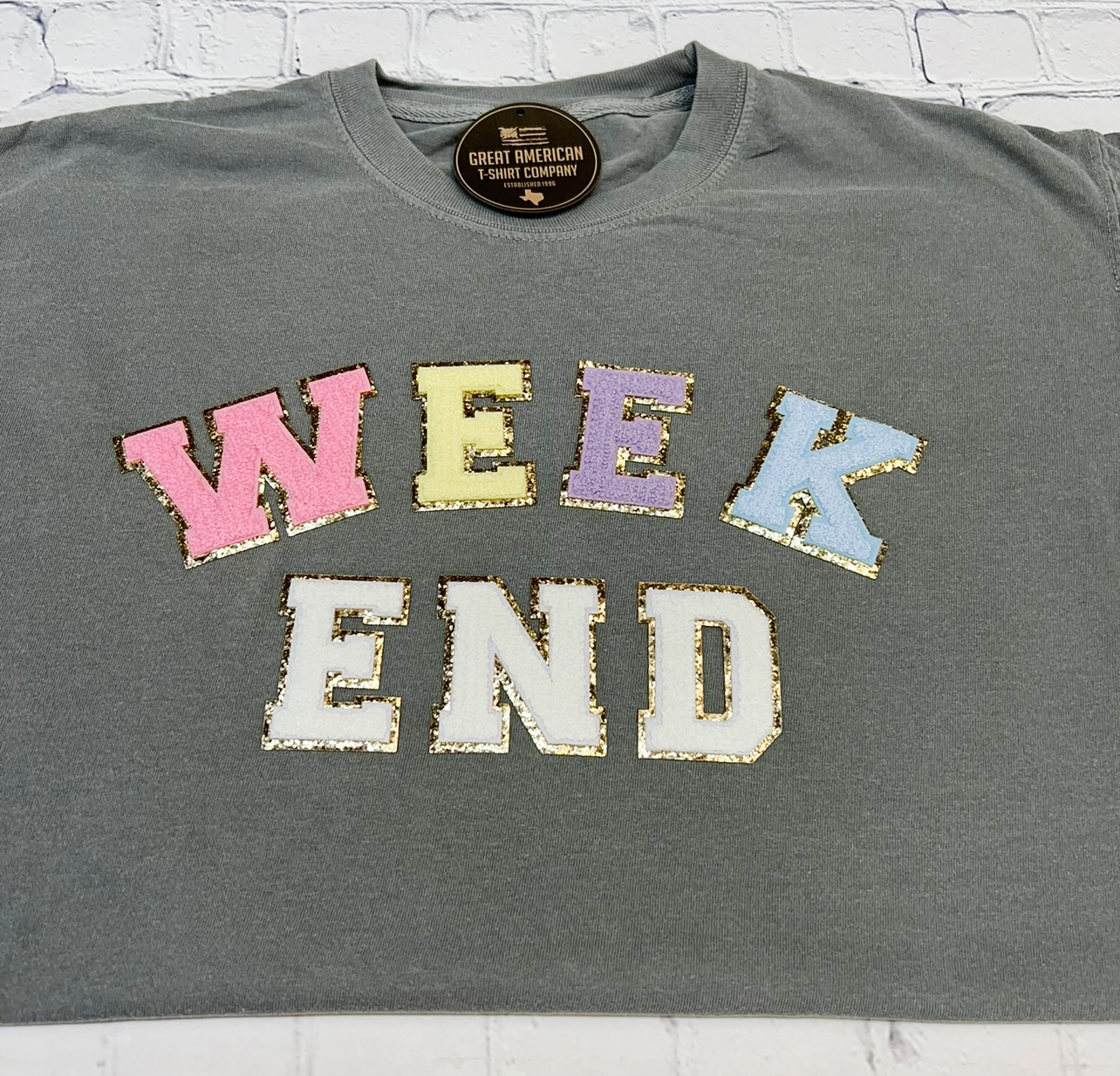 Weekend Glitter Patch Graphic Tee